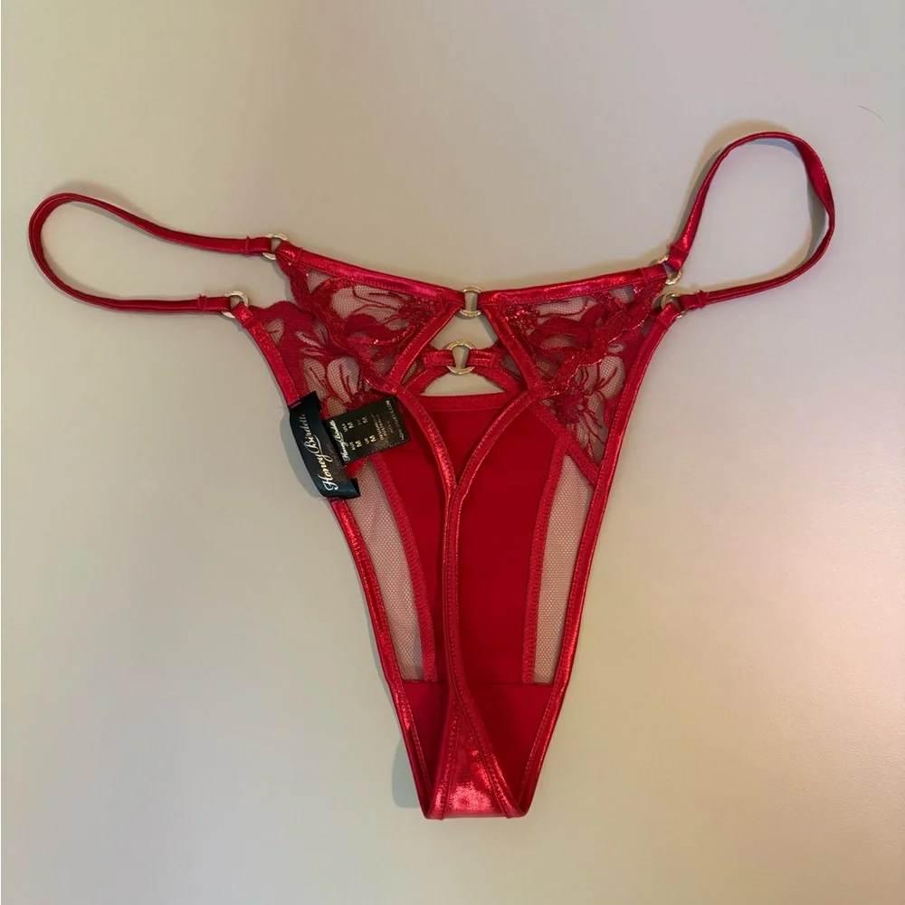 Honey Birdette Red thong Size Medium - Picture 2 of 3